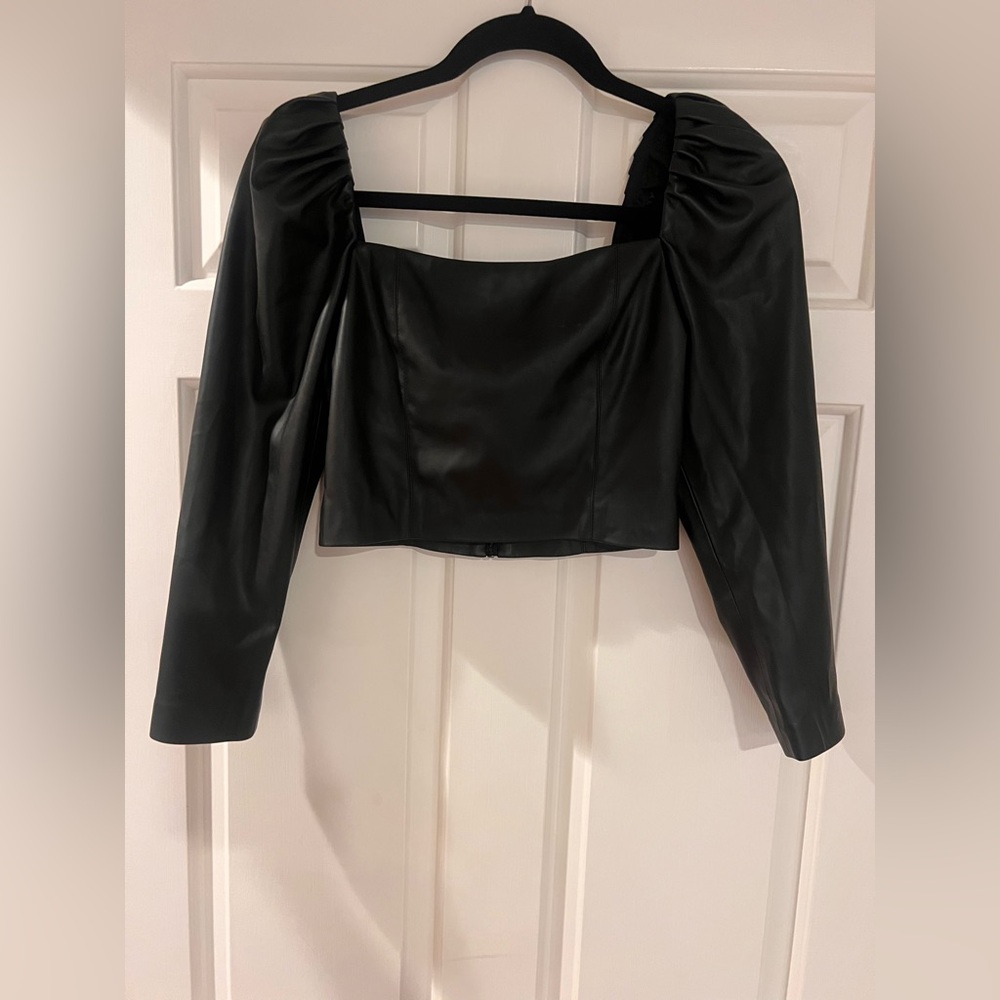 Alice + Olivia faux leather top excellent condition